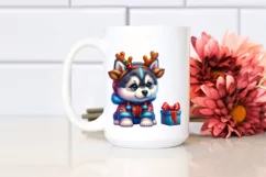 a Cute Watercolor Siberian Husky PNG Product Image 2