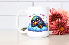 Colorful Baby Raven PNG Product Image 2