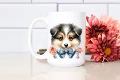 Cute Baby Collie Watercolor Clipart Product Image 2