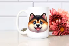 Funny Akita Watercolor Clipart Product Image 2