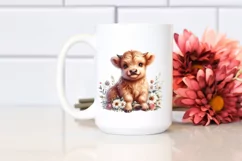 Cute Baby Highland Cow | Clipart Product Image 2