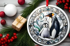 Round Christmas Ornament Sublimation|Clipart Product Image 2