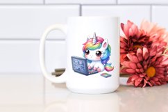 Cute Baby Unicorn Programmer Clipart Product Image 2