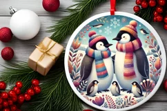 Round Christmas Ornament Sublimation|Clipart Product Image 1