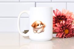Colorful Cute Dog Tumbling with Petals | Clipart Product Image 2