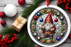 Round Christmas Ornament Sublimation|Clipart Product Image 1
