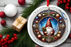 Round Christmas Ornament Sublimation|Clipart Product Image 1