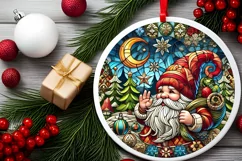 Round Christmas Ornament Sublimation|Clipart Product Image 1