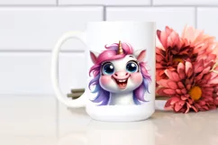 Funny Baby Expressive Unicorn Portrait PNG Product Image 2
