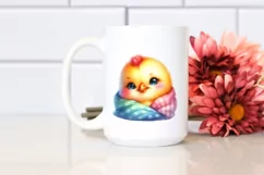 Colorful Cuddling Chicken | Clipart Product Image 2