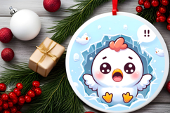 Round Christmass Ornament PNG Product Image 2