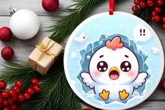 Round Christmas Ornament Sublimation|Clipart Product Image 2