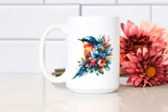 Vibrant Abstract Bird Flower Sticker | Watercolor Clipart Product Image 2