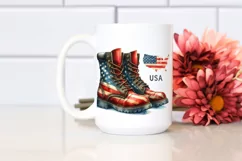 Detailed Boots USA Colors | Sublimation Clipart Product Image 2