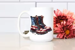Detailed Boots USA Colors | Sublimation Clipart Product Image 2