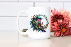 Abstract Vibrant Bird with Leaf Body PNG Product Image 2