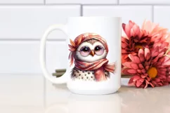 Washed Owl with Silk Scarf | Clipart Product Image 2