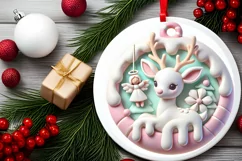 Round Christmas Ornament Sublimation|Clipart Product Image 1