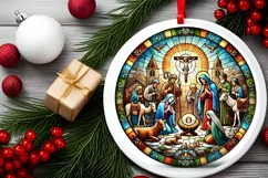 Round Christmas Ornament Sublimation|Clipart Product Image 1