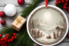 Round Christmass Ornament PNG Product Image 2