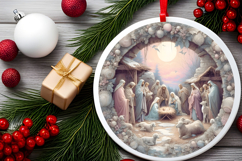 Round Christmass Ornament PNG Product Image 2
