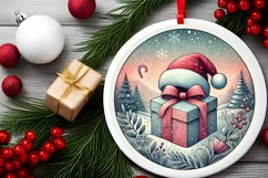 Round Christmas Ornament Sublimation|Clipart Product Image 1