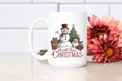 Retro Small Town Christmas Snow Man Png Product Image 2