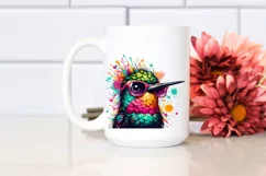 Vibrant Quirky Hummingbird Sticker | Artistic Summer Clipart Product Image 2