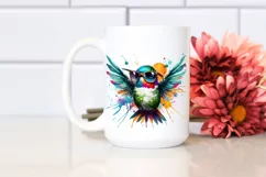 Vibrant Quirky Hummingbird Sticker | Artistic Summer Clipart Product Image 2