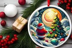 Round Christmas Ornament Sublimation|Clipart Product Image 2