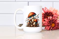 Detailed Wooden Small Stained Mushroom Watercolor Splash Product Image 2