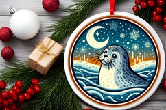 Round Christmas Ornament Sublimation|Clipart Product Image 2