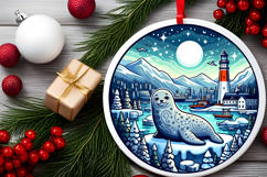 Round Christmass Ornament PNG Product Image 2