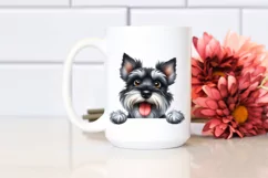 Cute Crazy Miniature Schnauzer Watercolor Clipart Product Image 2