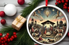 Round Christmas Ornament Sublimation|Clipart Product Image 1