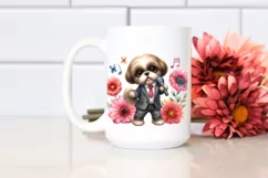 Shih Tzu Pop Singer Flowers | Sublimation | Clipart Product Image 2