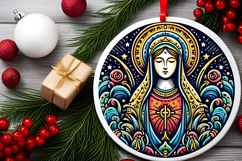 Round Christmass Ornament PNG Product Image 2