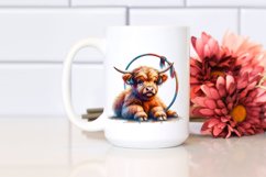 Whimsical Highland Cow with Hoop, High-Res PNG Product Image 2