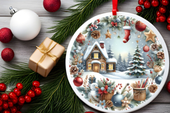 Round Christmass Ornament PNG Product Image 2