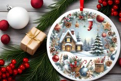 Round Christmas Ornament Sublimation|Clipart Product Image 2