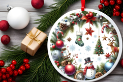 Round Christmass Ornament PNG Product Image 2