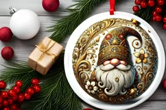 Round Christmas Ornament Sublimation|Clipart Product Image 1