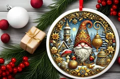 Round Christmas Ornament Sublimation|Clipart Product Image 1