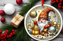 Round Christmas Ornament Sublimation|Clipart Product Image 1