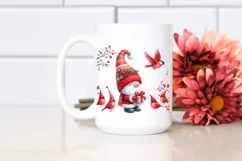 Red Christmas Gnomes in Winter Scene, PNG Product Image 2