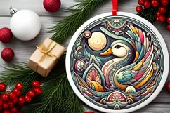 Round Christmas Ornament Sublimation|Clipart Product Image 2