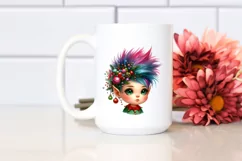 Baby Elf with Christmas Decorations, PNG Product Image 3