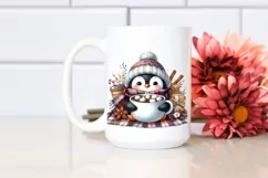 Cute Little Penguin with Blanket and Giant Cup PNG Product Image 2