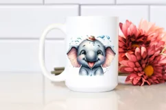 Detailed Elephant Portrait Tongue Clipart Product Image 2