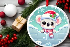 Round Christmas Ornament Sublimation|Clipart Product Image 1